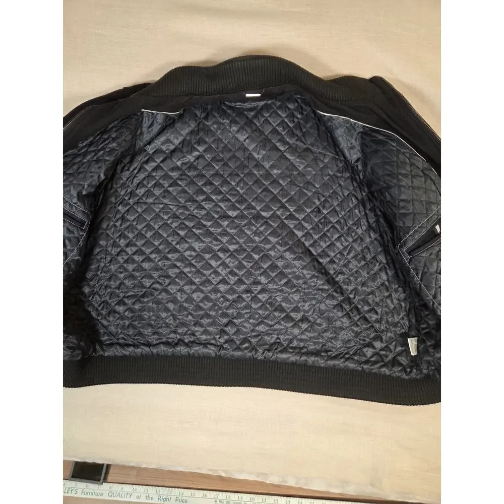 Vintage Calvin Klein Wool Bomber Jacket‎ Men’s 2XL Black Collared Designer Coat